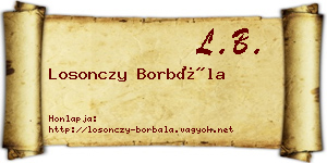 Losonczy Borbála névjegykártya